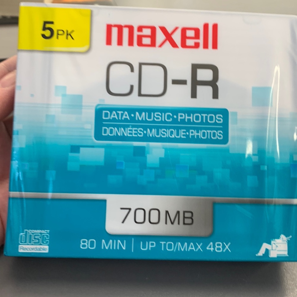 (2 for $30)Maxell CD-R 700mb 5 pack new in package